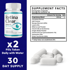 (5 Pack) Retina Clear Capsules, RetinaClear Eye Health Support (300 Capsules)