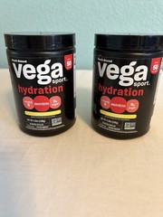 Vega Sport Hydration Powder 4.9oz Lot Of 2 Jars Lemonade Flavor Plant Base 01/28