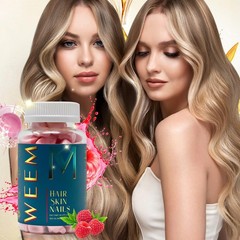 WEEM Hair Skin and Nails Gummies, Vegan biotin Vitamins, Healthy Hair