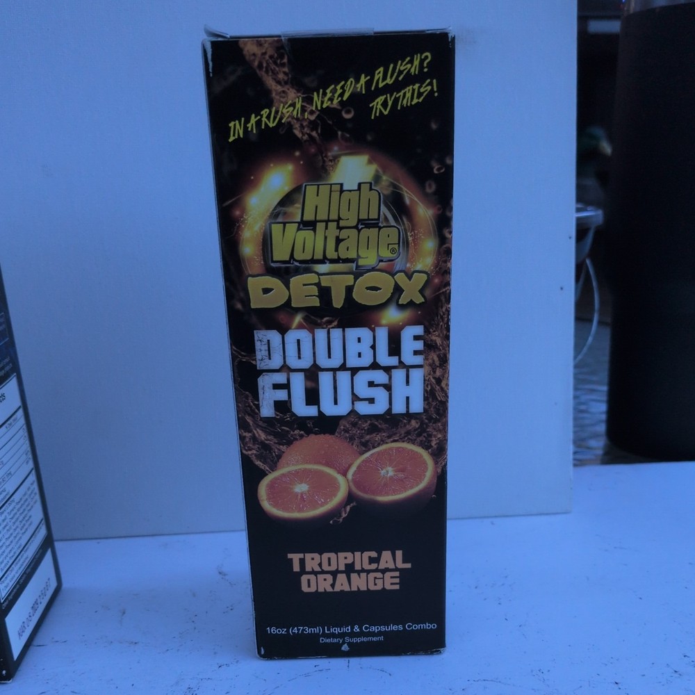 High Voltage Double Flush – one Tropical Orange plus one blue berry– 16oz Liquid