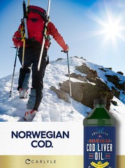 Cod Liver Oil Liquid | 16 fl oz 3 Pack | Lemon Flavor | Norwegian | by Carlyle