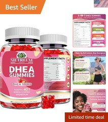 Natural DHEA 100mg Gummies – Hormone Balance & Stress Relief for Women, 60 Count
