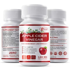 100% Pure APPLE CIDER VINEGAR ACV 3000mg PURE WEIGHT LOSS FAT BURNER Diet Pills