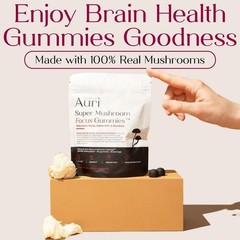 New Mushroom Focus Gummies Lion’s Mane Alpha GPC Rhodiola 60 Vegan Gummies