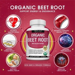 1 Sealed Organic Beet Root Energy + Antioxidant Supplement 90 Tabs NEW