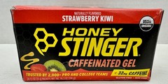 x24ct. Honey Stinger Caffeinated Gel Strawberry Kiwi 32mg Caffeine Packets 2027