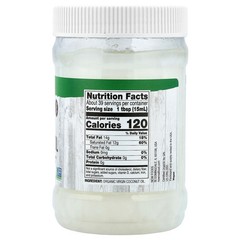 Now Foods Real Food Organic Virgin Coconut Oil 20 fl oz 591 ml All-Natural,