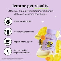 Lemme Purr Vaginal Probiotic Gummies, 30 Count, Pineapple Flavor, Womens Health