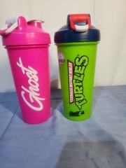 BlenderBottle Ghost Classic Shaker Bottles Set of 2 20 oz Flip Lock Pink TMNT