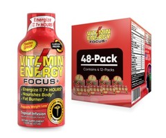 (48 Pack) Vitamin Energy® Focus+ Energy Shots, Clinically Proven