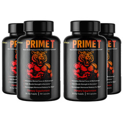 Prime T- Bodybuilding & Men’s Health Support- 4 Bottles- 360 Capsules