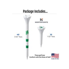 NorthPointe Golf Tees Plastic Combo Length Pack of 50 Includes (40 Count) 3 