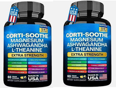 CORTI-SOOTHE Cortisol Magnesium Ashwagandha L-theanine – Relieve Stress-2PCS
