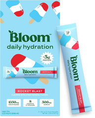 Bloom Daily Hydration Electrolyte Powder Packets with Collagen, 5g Protein, Elec