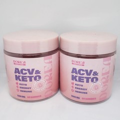 Keto ACV Gummies 1500 mg Vegan Natural Detox Weight Loss Support Low Sugar LOT 2