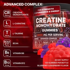 Perfect Fit 365 Creatine Monohydrate Gummies 8000mg Berry Mix 120ct BB2/27