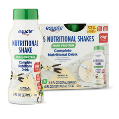 Equate High protein Nutritional shakes vanilla 8 oz 6 count