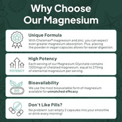 Organics Ocean Pure Magnesium Glycinate with Zinc – Maximum Strength Chelated