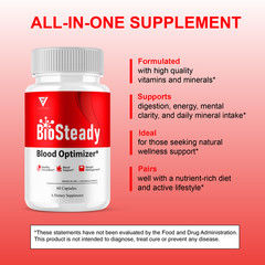 BioSteady Blood Optimizer, Bio Steady Advanced Formula (60 Capsules)
