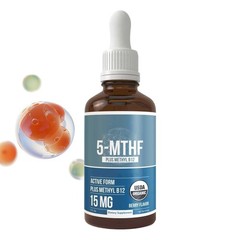 L-Methyl Folate 5-MTHF Liquid Drops B12 Active with Folate Vitamin 30mL, Oral