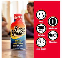 5 Hour Energy Berry 20 Pack 1.93oz Energy Shot Sugar Free Zero Calorie