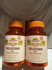 Sundown Natural Melatonin 5 mg, 90 Coated Tablet (2 Pack) Exp 08/26