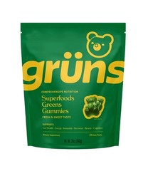 Gruns Adults Super Greens Gummies, Multivitamin Superfood Gummy Bears