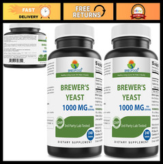 Brewer’s Yeast 1000mg – 240 Tablets, 3rd Party Tested for Purity & Quality (2 Pa