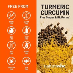 NatureWise Curcumin Turmeric 2250mg – 95% Curcuminoids & BioPerine Black Pepper