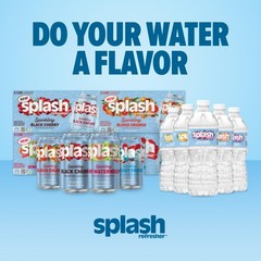 SPLASH REFRESHER Flavored Water Bottles, Lemon 16.9 Fl Oz Pack of 6, Clear