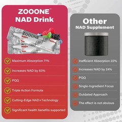 2X Drink Flavor NR1000-NAD+Berry ZOOONE Mix for Skin Aging Support,Energy