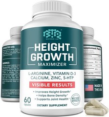 Height Growth Maximizer, Calcium, Vitamin D3 and Zinc Blend Pills, Bone Growth S