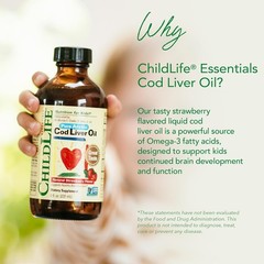 ChildLife Cod Liver Oil Natural Strawberry 8 fl. oz Each (Pack of 3)