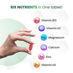 Himalayan Organics Calcium Magnesium Zinc Vitamin D3 & B12 & K – 120 Veg Tabs