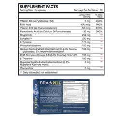 Brain Pill Focus & Memory Cognizin Citicoline Synapsa Bacopa 180 Caps BrainPill
