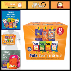 Variety Snack Pack – Crunchy Potato Chips, Cheese Curls, Popcorn & Party Mix – 4