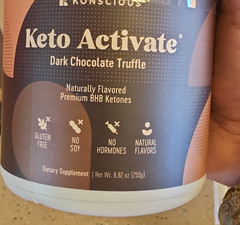 Konscious Keto Activate BHB Ketones Powder Dark Chocolate Truffle Gluten-Free