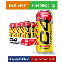 Performance Energy Drink Cosmic Rainbow, Zero Sugar Carbonated Preworkout Ene…