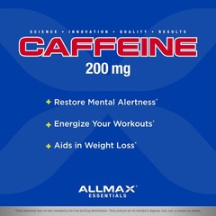ALLMAX Caffeine – 100 Tablets – Increases 100 Count (Pack of 1), No Color