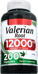 Valerian Root 12000mg 200 Caps Natural/Gluten Free/No Preservatives