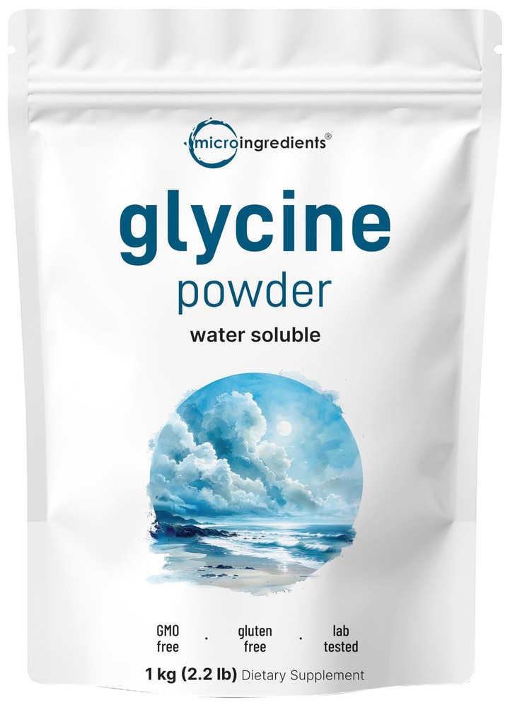 Glycine Powder, 1KG (2.2 Pounds), Glycine 1000mg Per Serving, Water Soluble a…