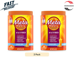 Metamucil 4-in-1 Fiber Sugar-Free Supplement (Orange) 6.1 OZ (2 Pack)