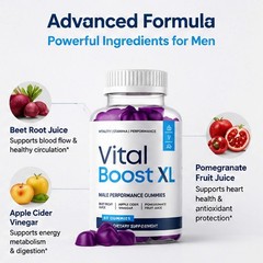 1 Pack Vital Boost XL Male Gummys Advanced Formula VitalBoost XL 60 Gummies NEW