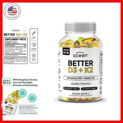 Better D3 + K2-100% Organic VIT D3 and K2 Supplements with Maximum Bioavailab…