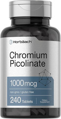 Horbäach Chromium Picolinate 1000Mcg, 240 Tablets, Vegetarian Non-Gmo Supplement