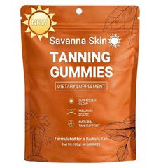 Savanna Skin Tanning Gummies, with Vitamin C & E, Astaxanthin, Beta Carotene