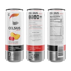 Celsius Energy Drink Raspberry Peach Sugar Free 12 Fl Oz