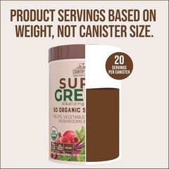 Organic Super Greens Chocolate Drink Mix – 50 Superfoods, 20 Servings
