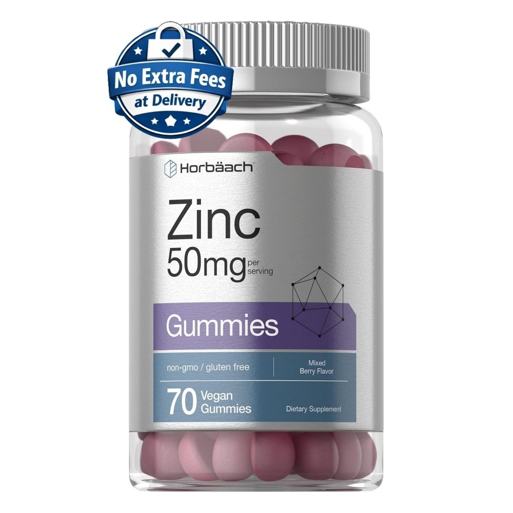 Gomitas Suplemento de Citrato de Zinc 50 mg, 70 Gomitas, Sabor a Bayas Mixtas