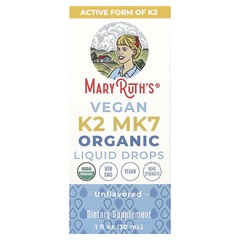 Organic Vegan K2 MK7 Liquid Drops, Unflavored, 1 fl oz (30 ml)